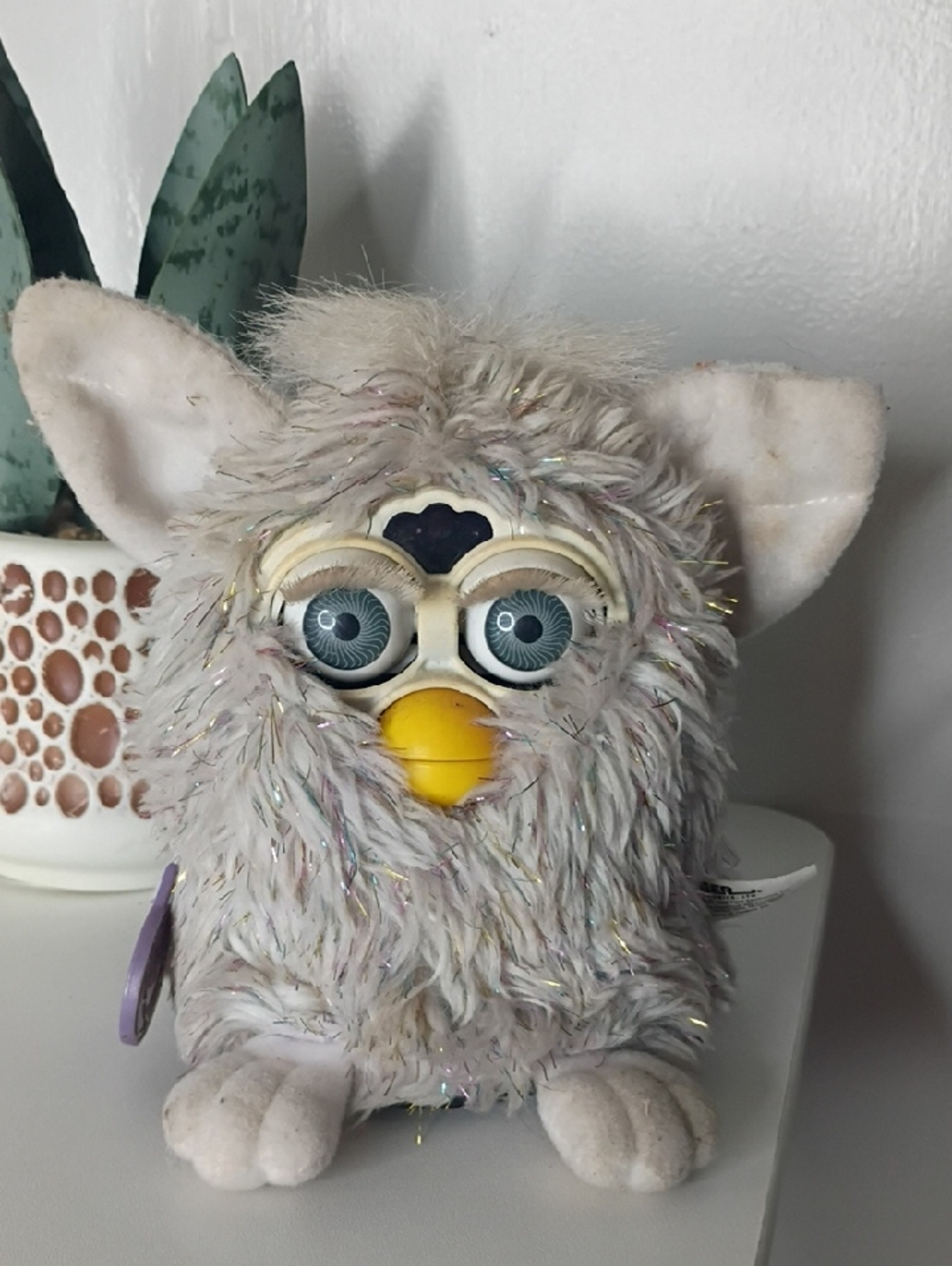 Vintage 1998 Champagne Glitter Furby by Tiger Electronics